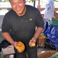 Mushroom dealer in Dartsendo / Kangding holding King boletes