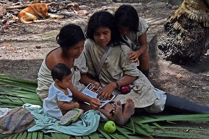 Kochi family reading Amazon field guide  Ms