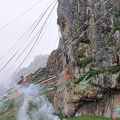 Pilgrims burning incense, here shukpa, juniper bows at Trakaniri in Lithang.