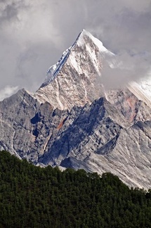 Peak of Mt Chana Dorje towering in South Kham.