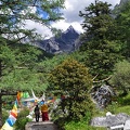 Mt Chanadorje with pilgrims and prayer flags