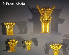 Gold figurines with mushrooms in the Museo del Oro, Bogota!